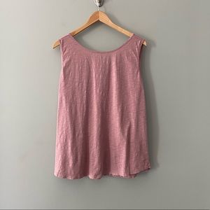 Loft Outlet Slub Knit Knot Back Tank Mauve XL